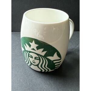 Starbucks Barrel Mug Logo Mermaid Coffee Cup White Green Drinkware 14oz 2010